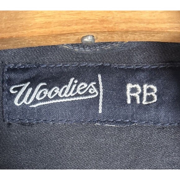 Woodies Denim Trucker Jacket Women's Size L Stretch Dark Blue RFID Pocket Type 3 - Picture 12 of 16